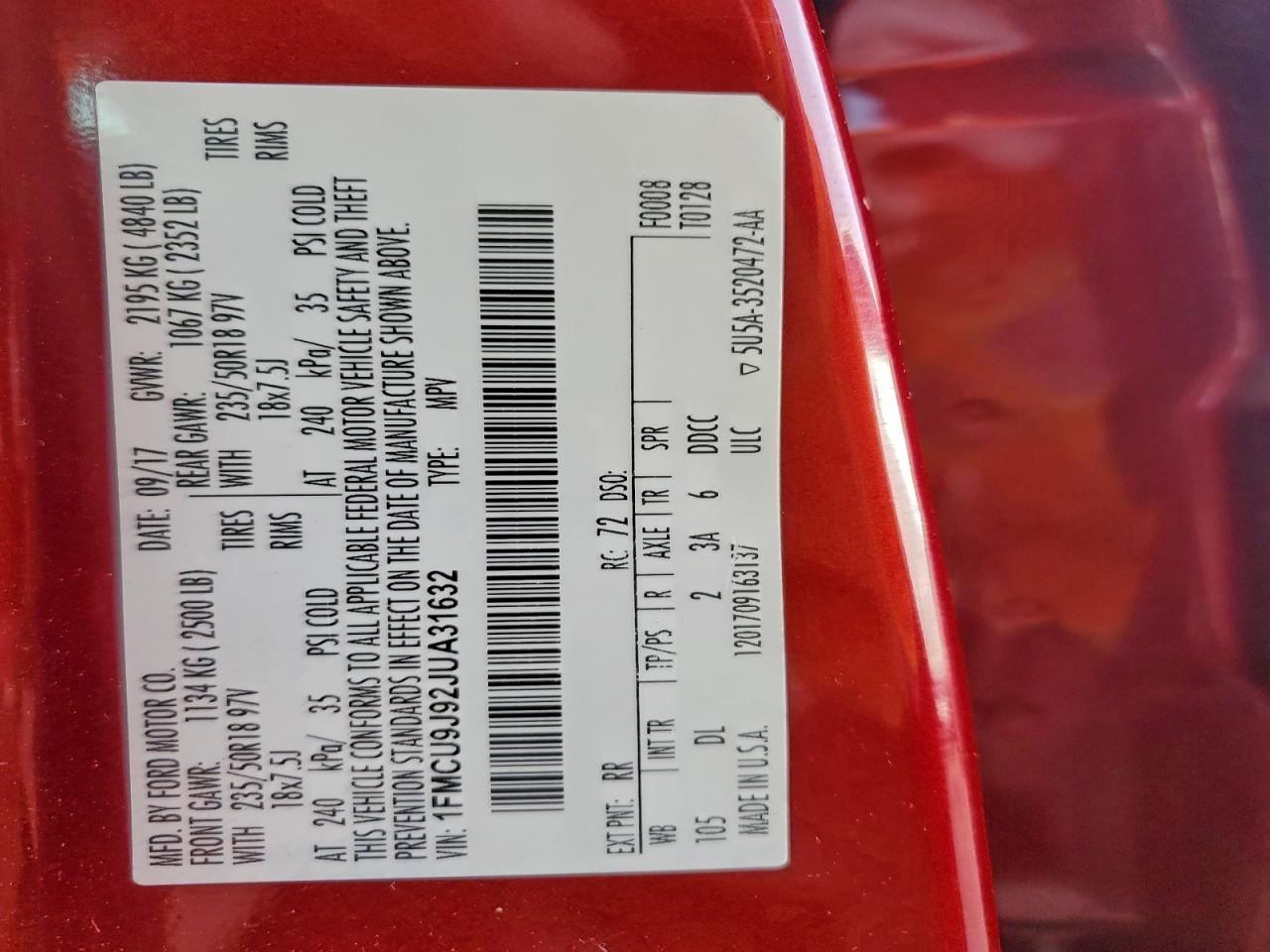 2018 FORD ESCAPE TITANIUM photo 12