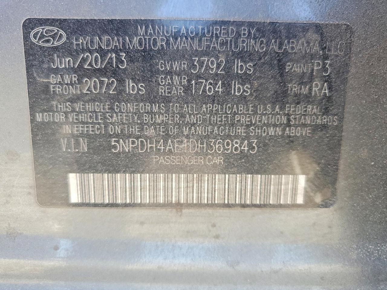 2013 HYUNDAI ELANTRA GLS photo 12