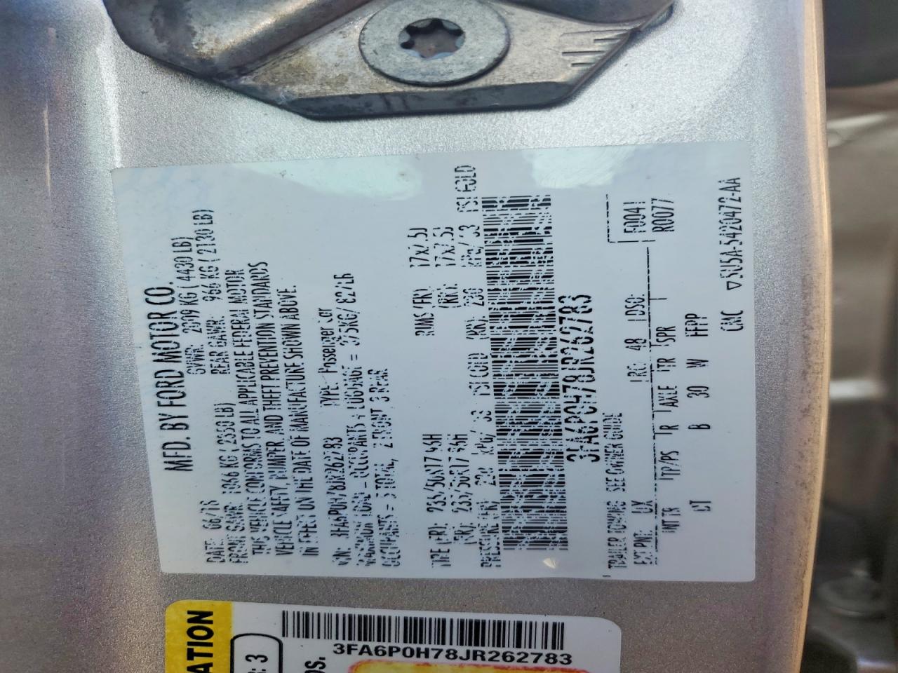 2018 FORD FUSION SE photo 12