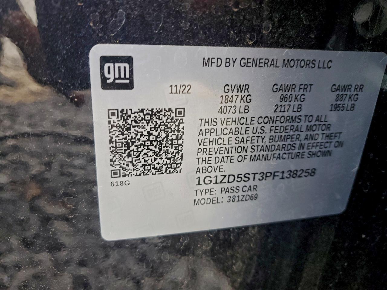 2023 CHEVROLET MALIBU LT photo 12
