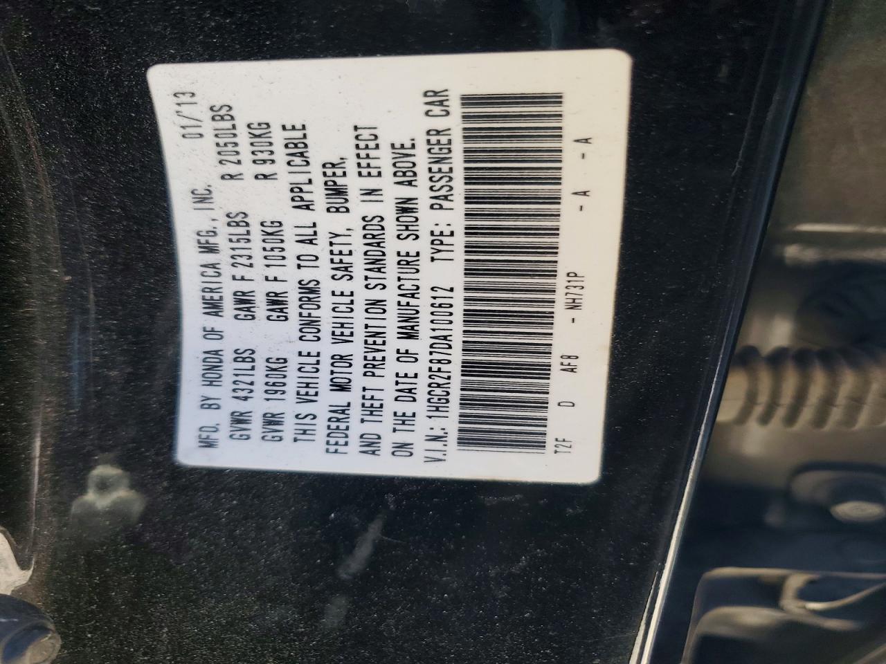 2013 HONDA ACCORD EXL photo 12