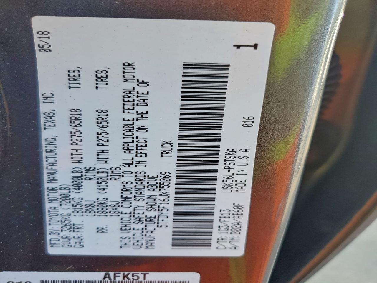 2018 TOYOTA TUNDRA CREWMAX SR5 photo 34