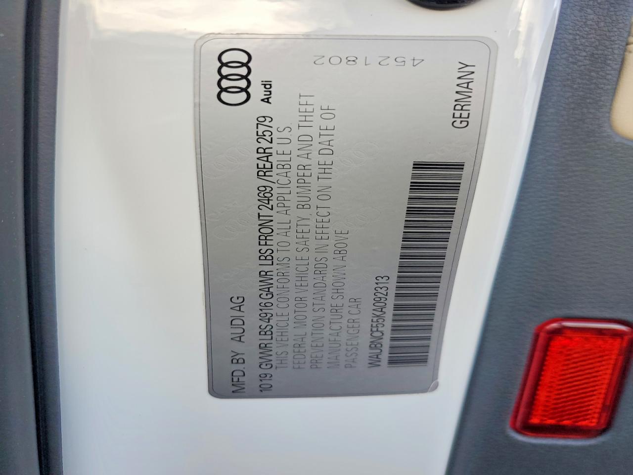 2019 AUDI A5 PREMIUM PLUS photo 12