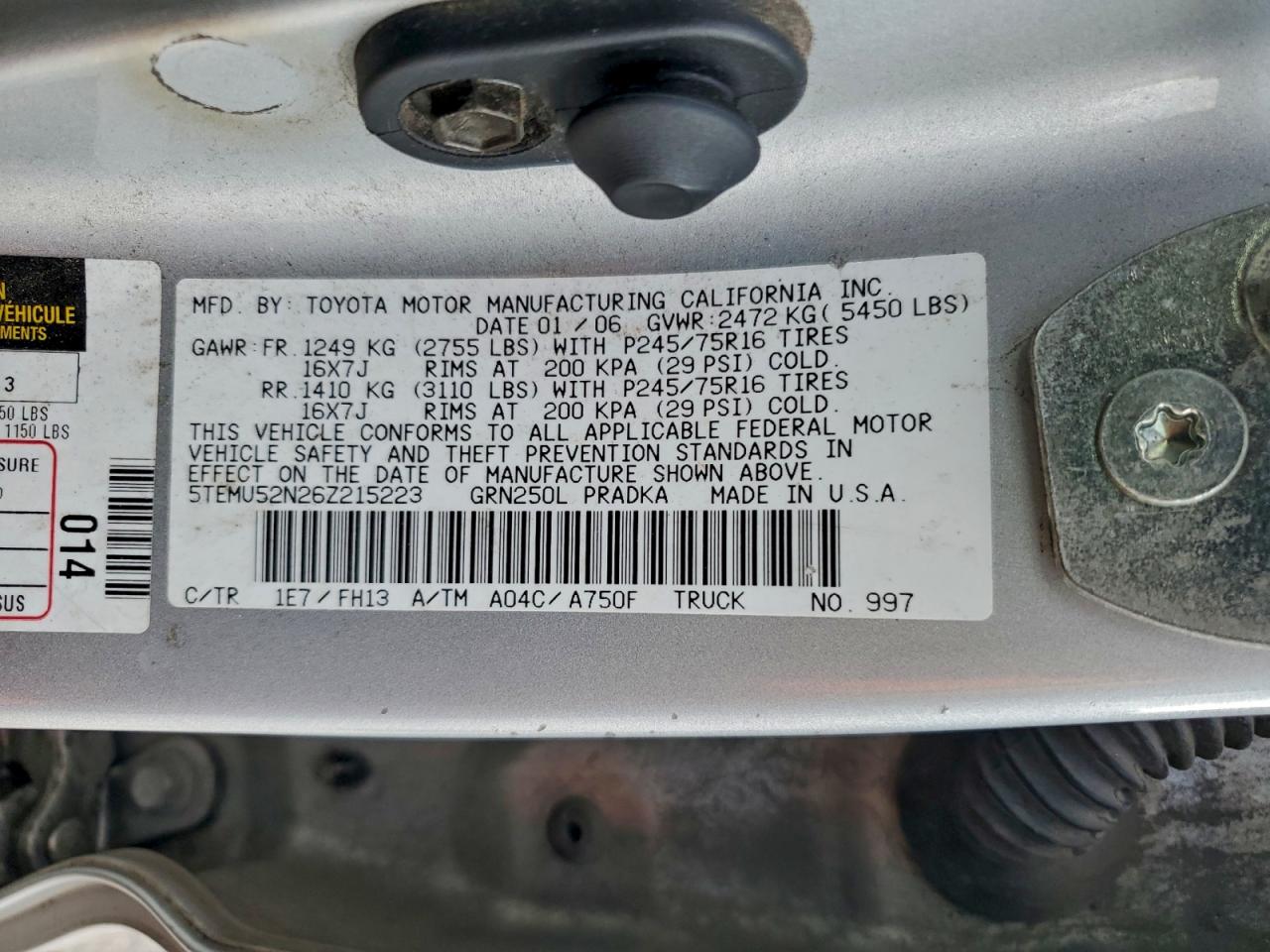 2006 TOYOTA TACOMA V6 photo 12