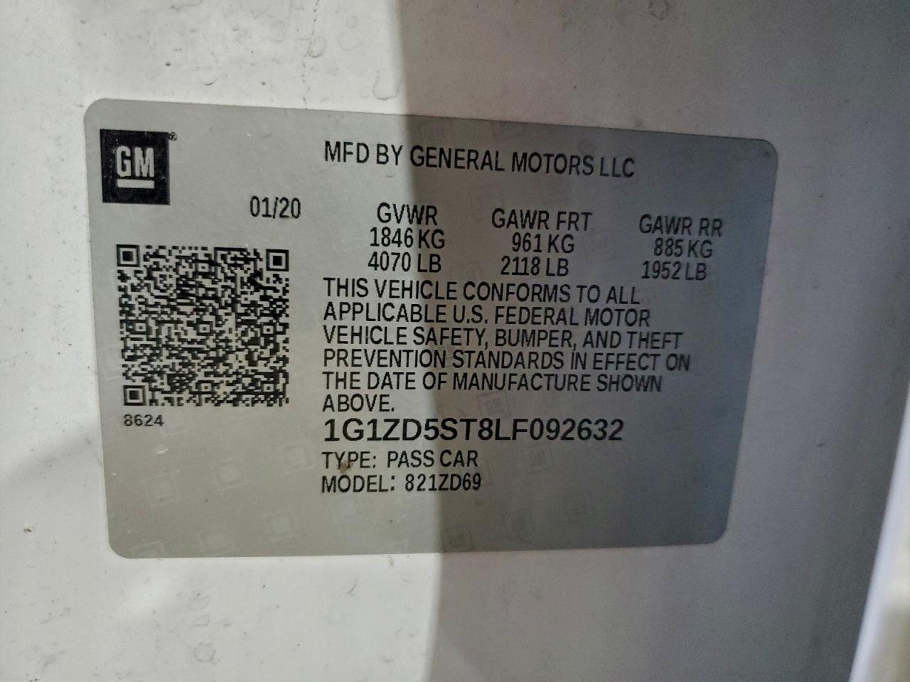 2020 CHEVROLET MALIBU LT photo 12