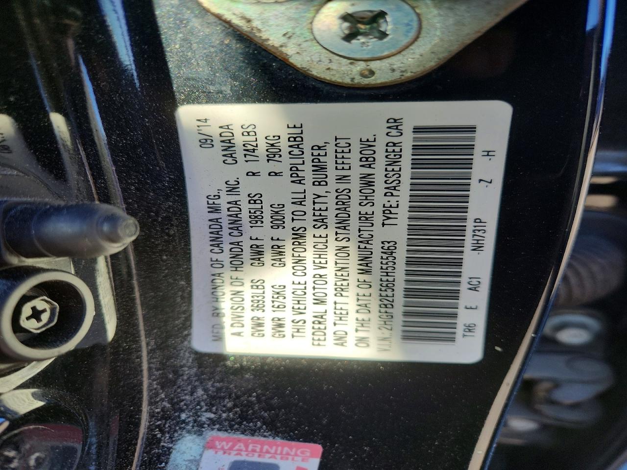 2014 HONDA CIVIC LX photo 12