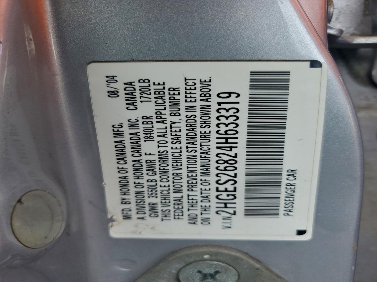 2004 HONDA CIVIC EX photo 12