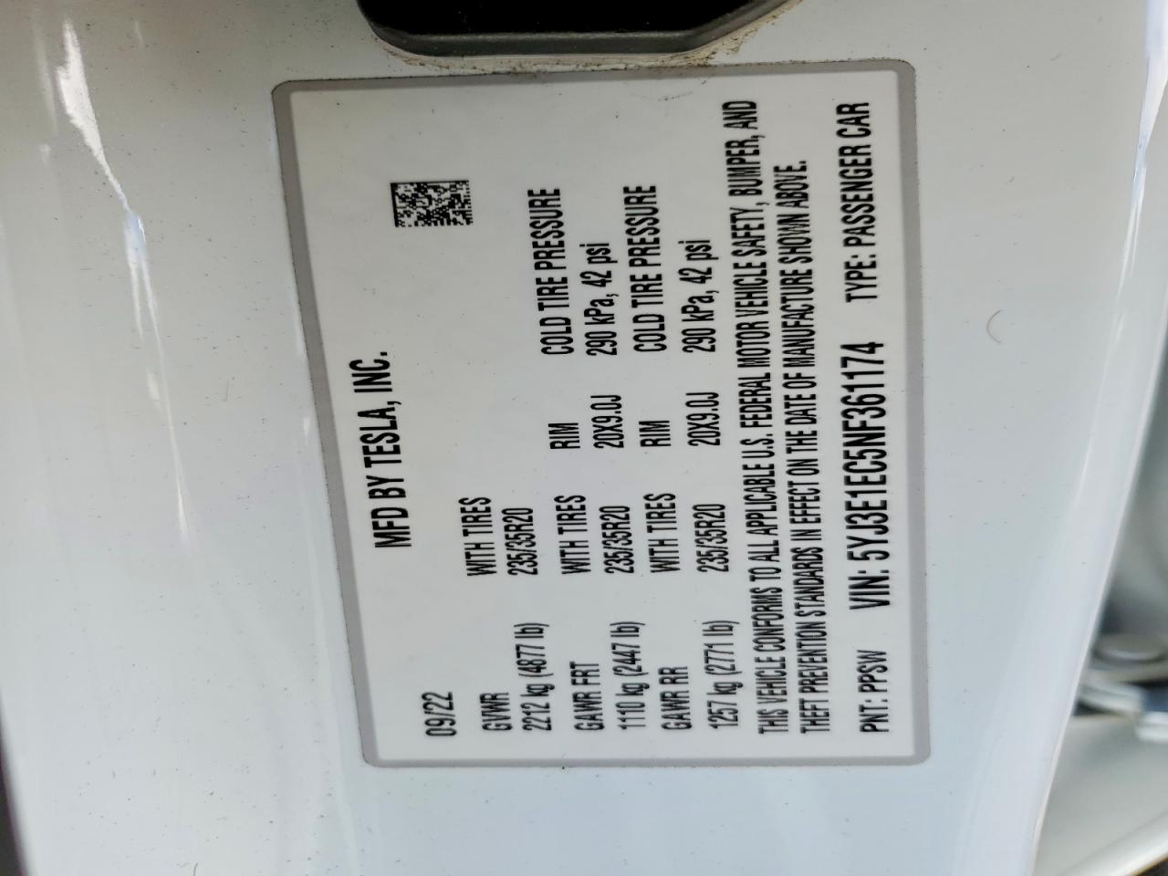2022 TESLA MODEL 3 photo 12