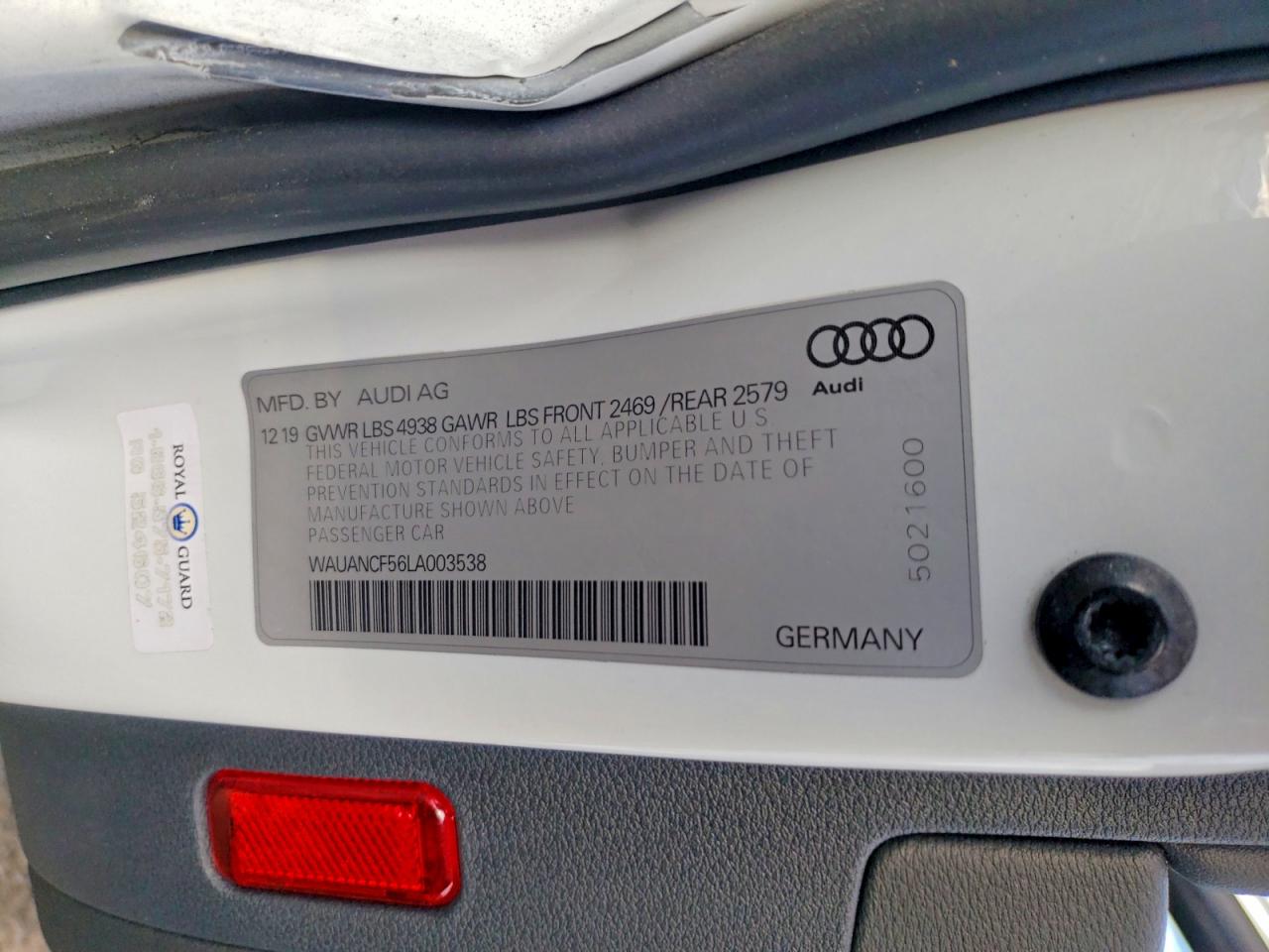 2020 AUDI A5 PREMIUM photo 12