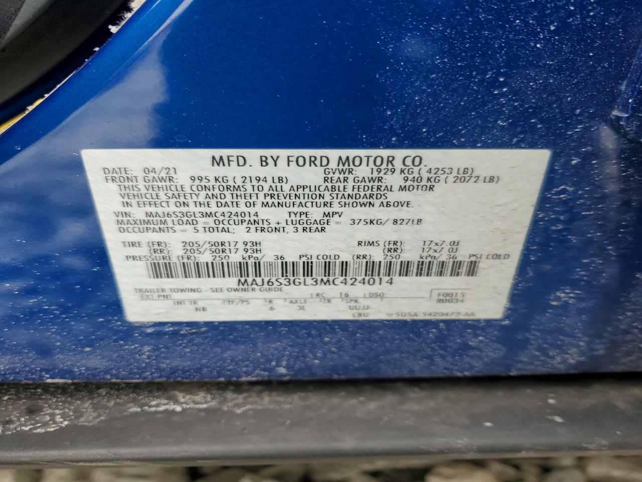 2021 FORD ECOSPORT SE photo 13