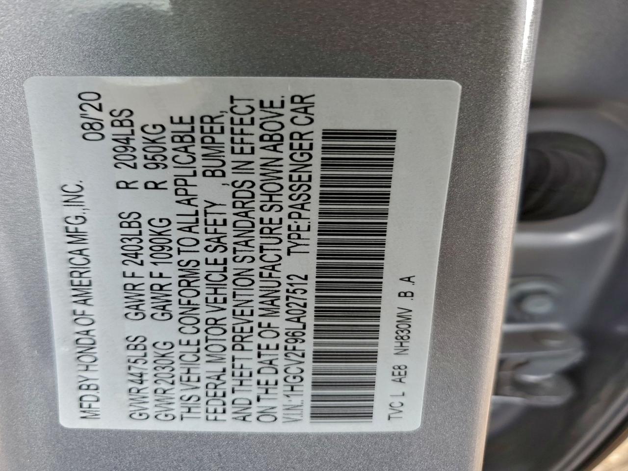 2020 HONDA ACCORD TOURING photo 23
