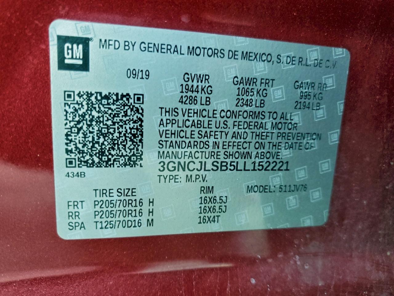 2020 CHEVROLET TRAX 1LT photo 12