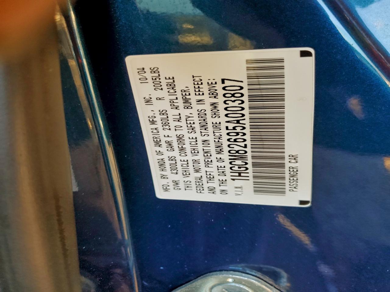2005 HONDA ACCORD EX photo 12