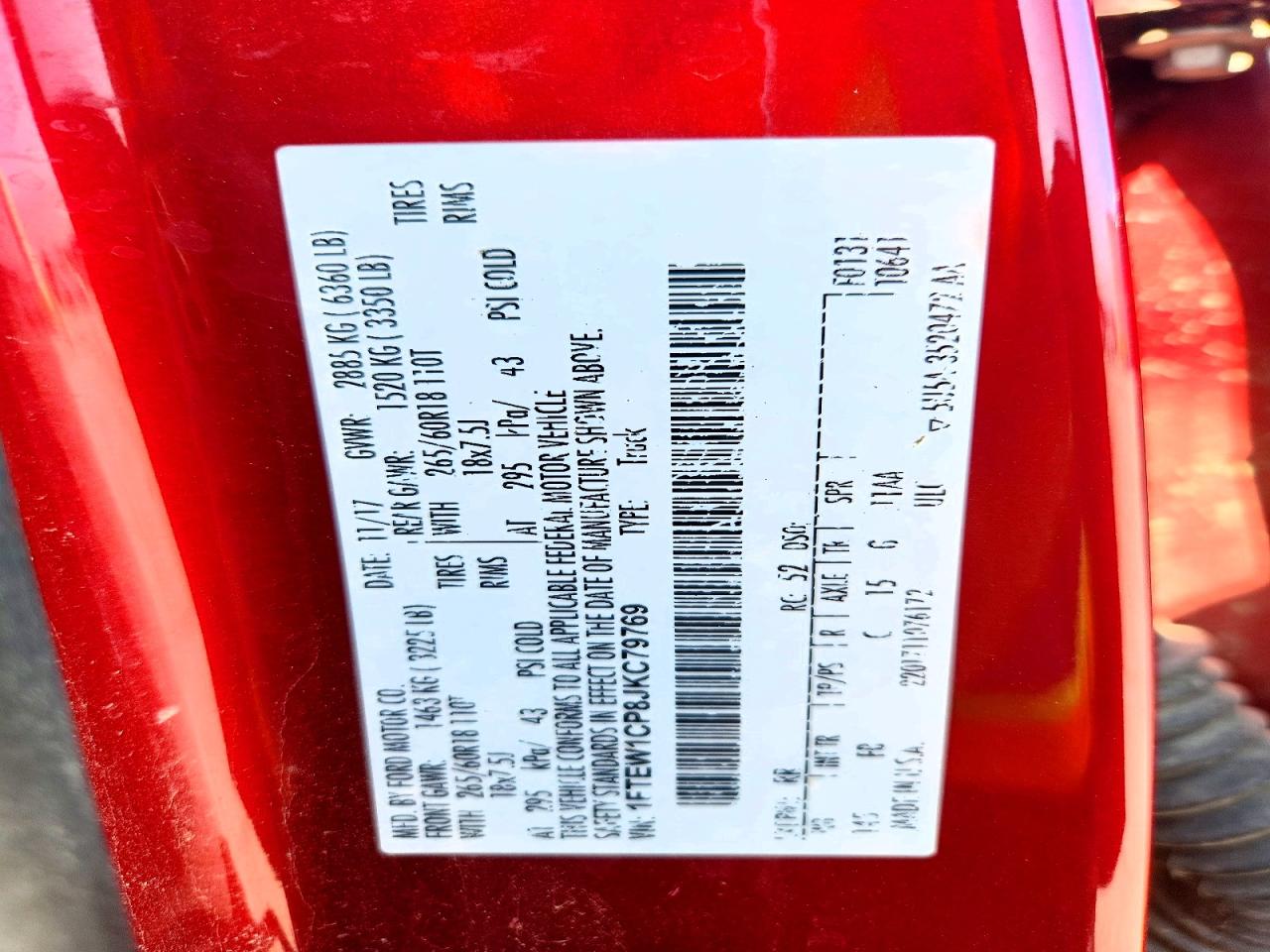 2018 FORD F150 SUPERCREW photo 13