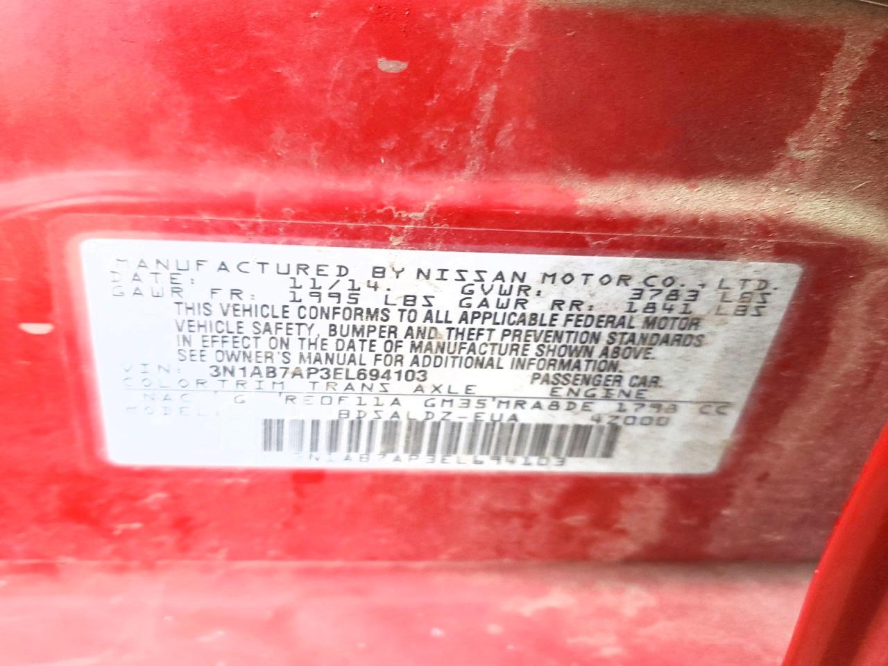 2014 NISSAN SENTRA S photo 12