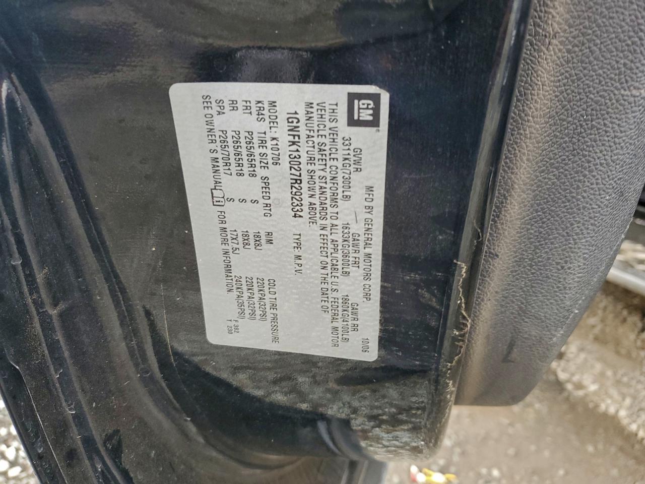 2007 CHEVROLET TAHOE K1500 photo 25