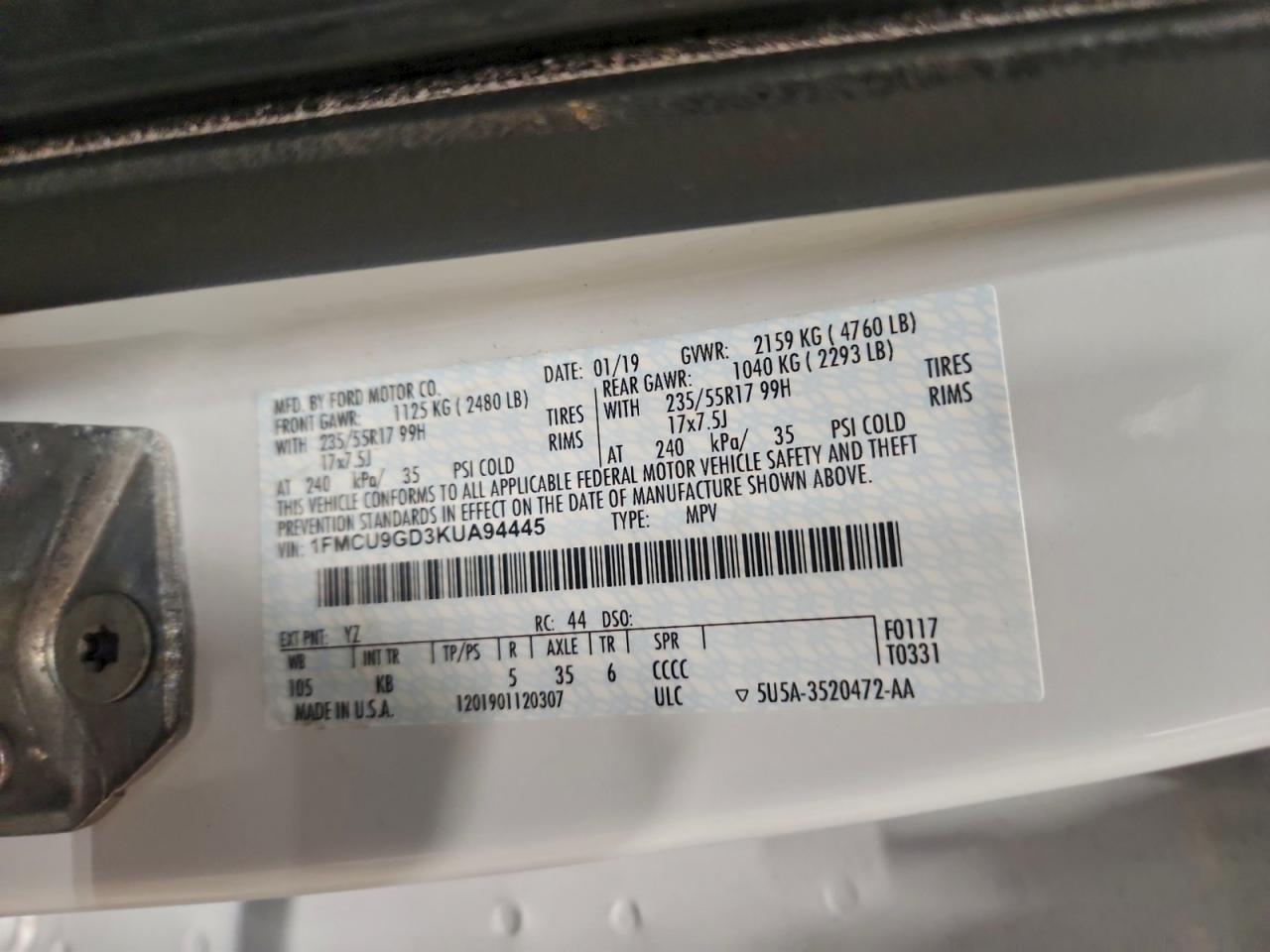 2019 FORD ESCAPE SE photo 12