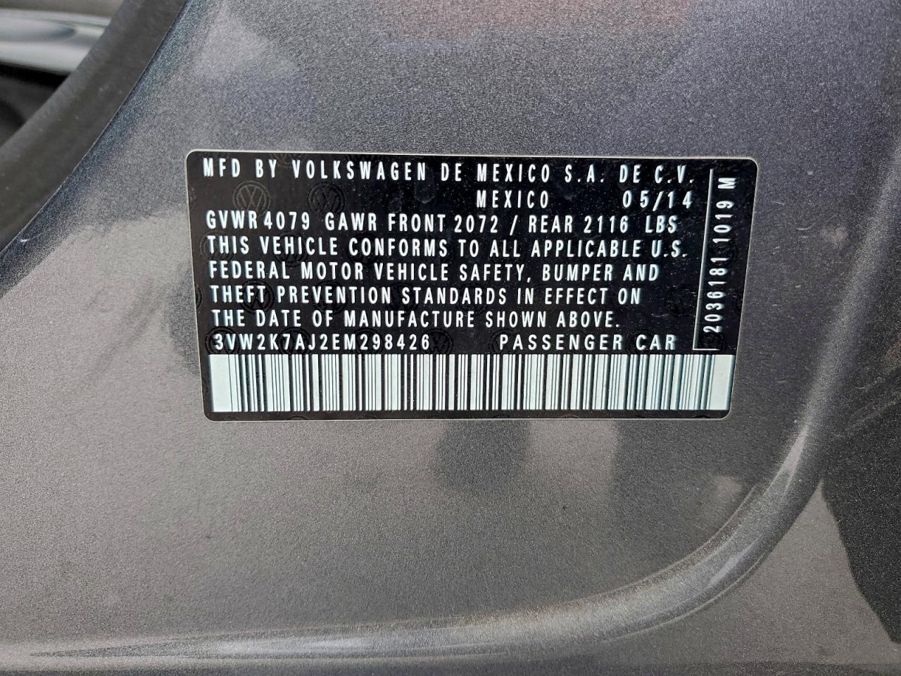 2014 VOLKSWAGEN JETTA BASE photo 12