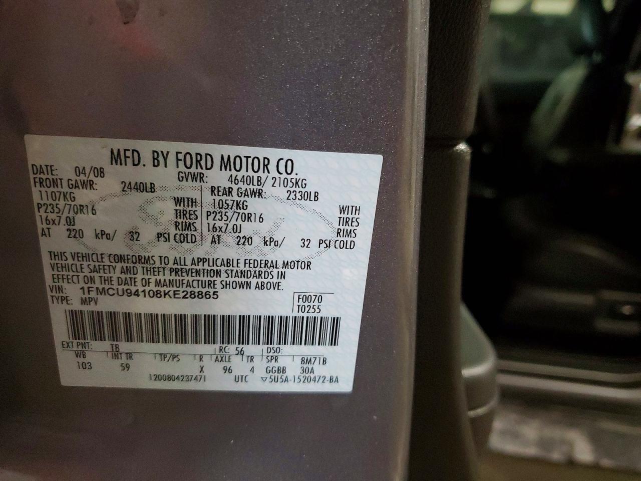2008 FORD ESCAPE LIMITED photo 13