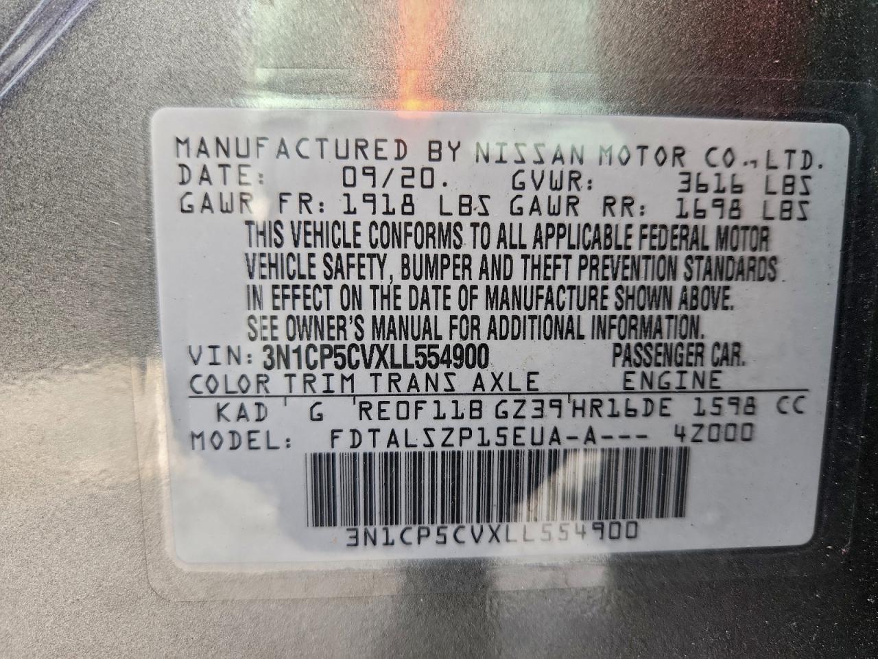 2020 NISSAN KICKS SV photo 13