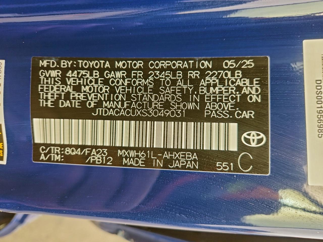 2025 TOYOTA PRIUS SE photo 23