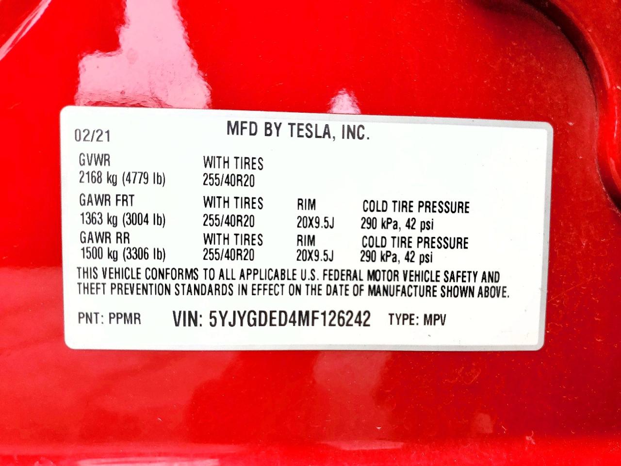 2021 TESLA MODEL Y photo 12