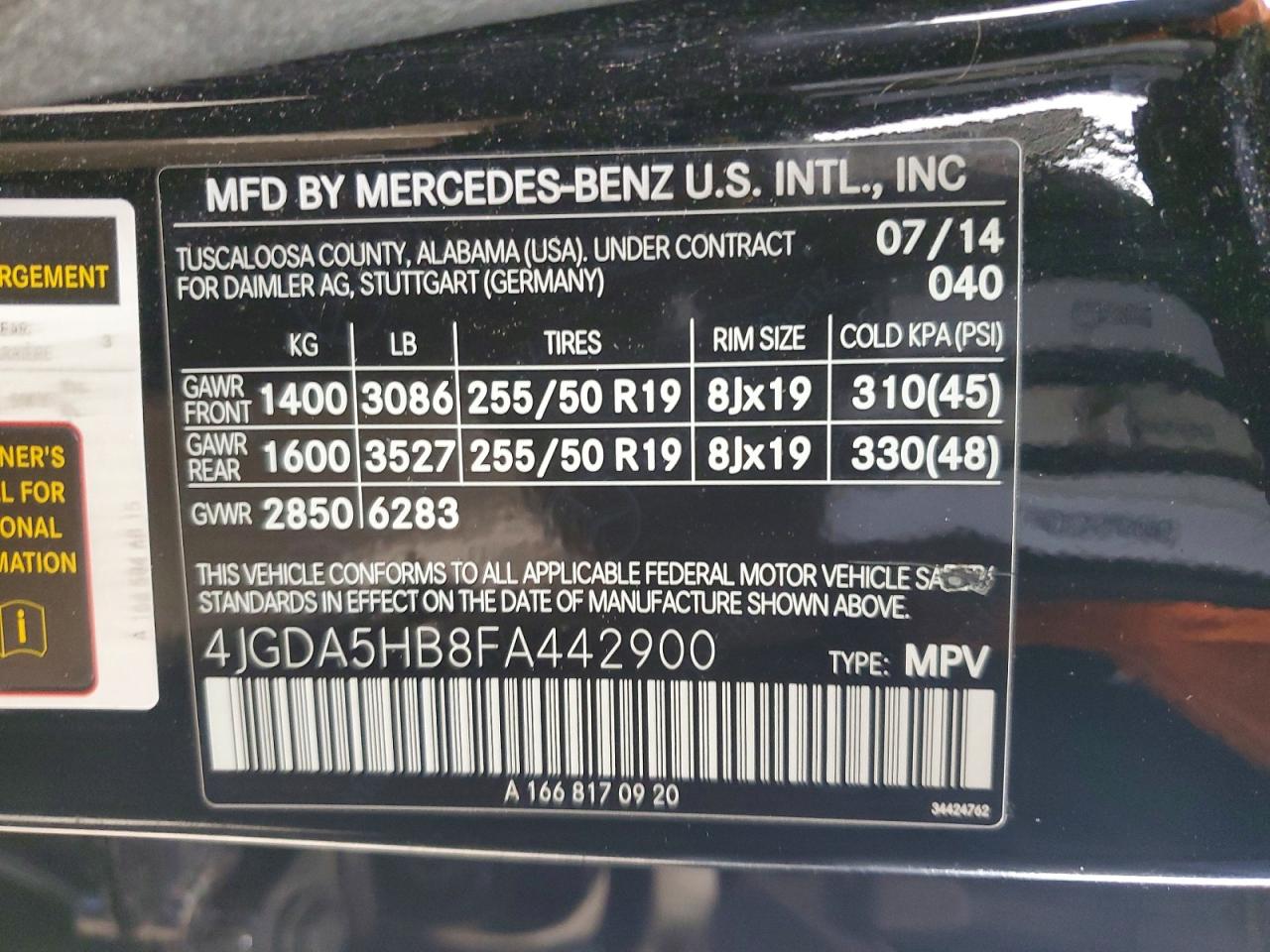 2015 MERCEDES-BENZ ML 350 4MATIC photo 13