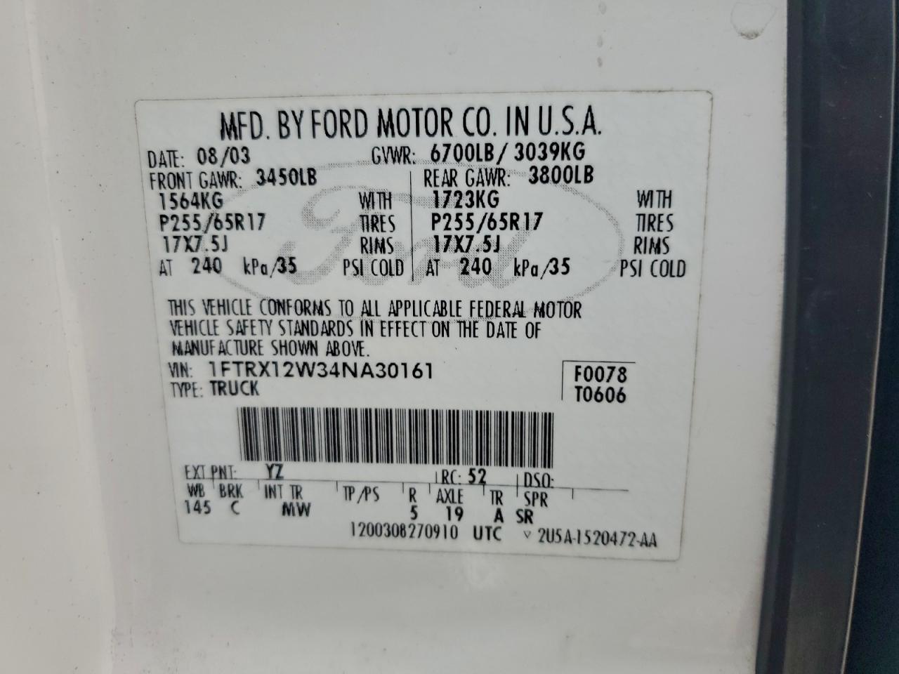 2004 FORD F150 photo 34