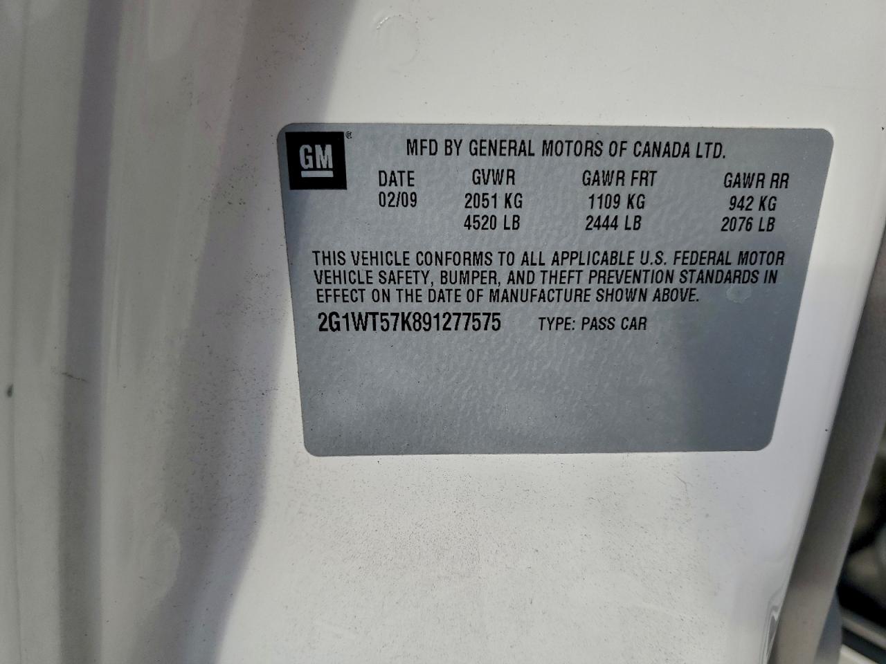 2009 CHEVROLET IMPALA 1LT photo 12