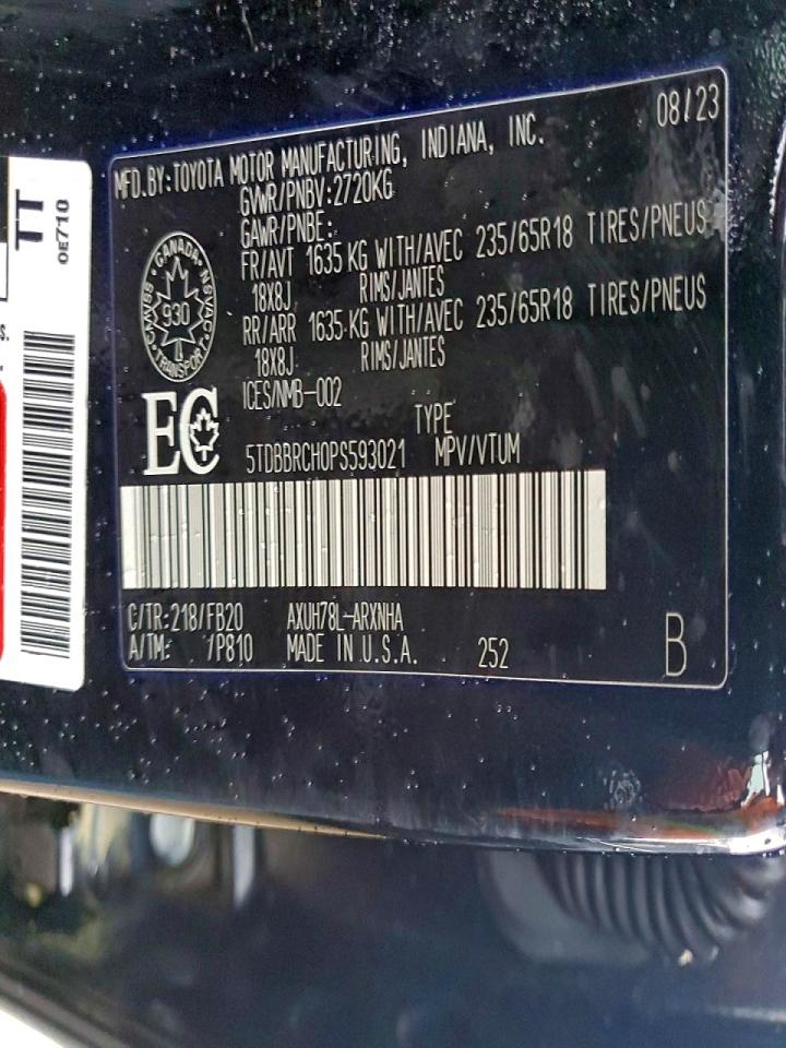 2023 TOYOTA HIGHLANDER HYBRID LE photo 14