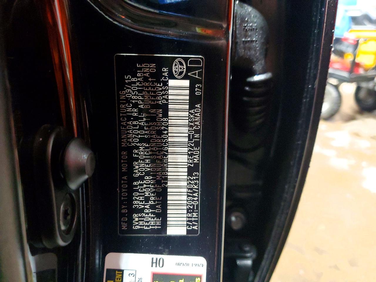 2016 TOYOTA COROLLA L photo 13