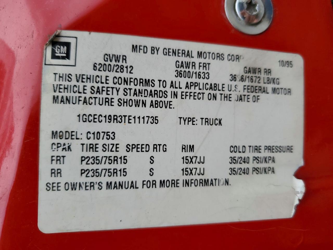 1996 CHEVROLET GMT-400 C1500 photo 12