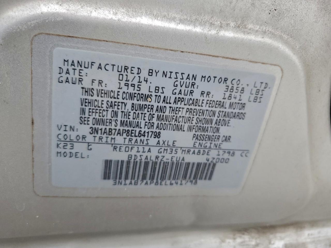 2014 NISSAN SENTRA S photo 12