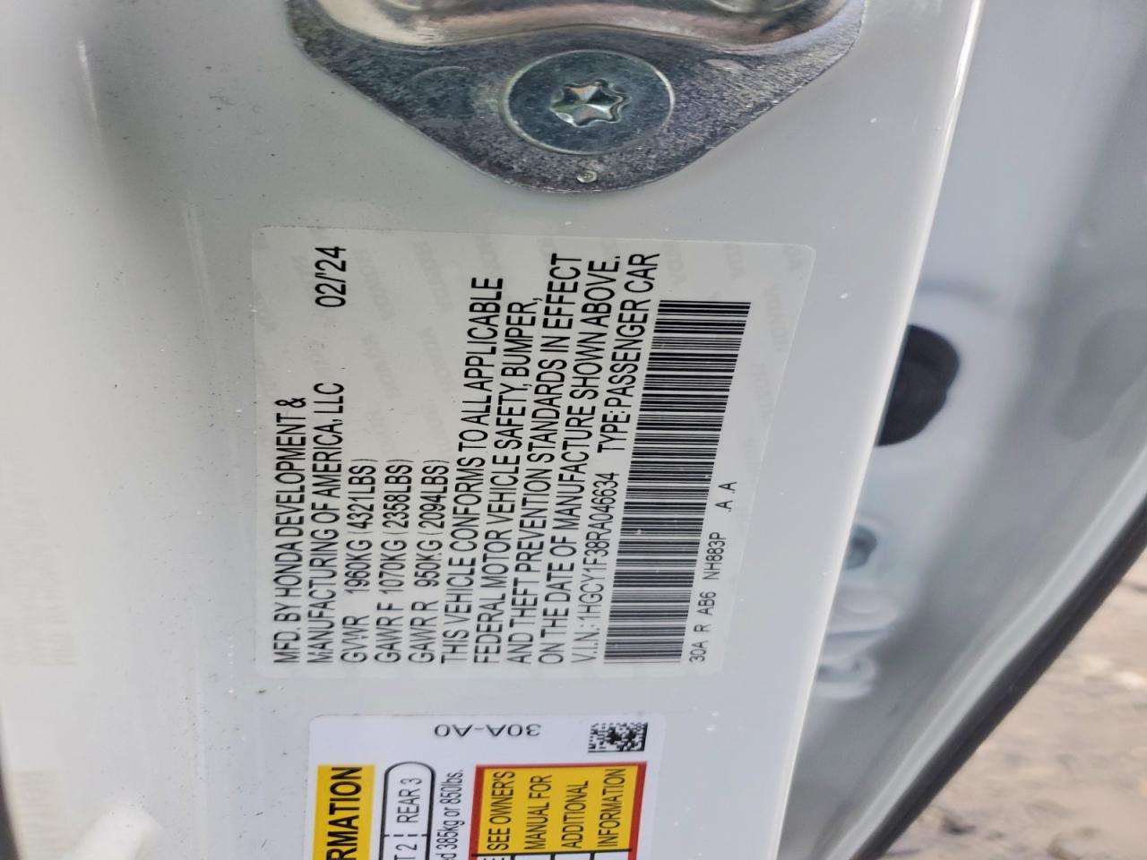 2024 HONDA ACCORD EX photo 13