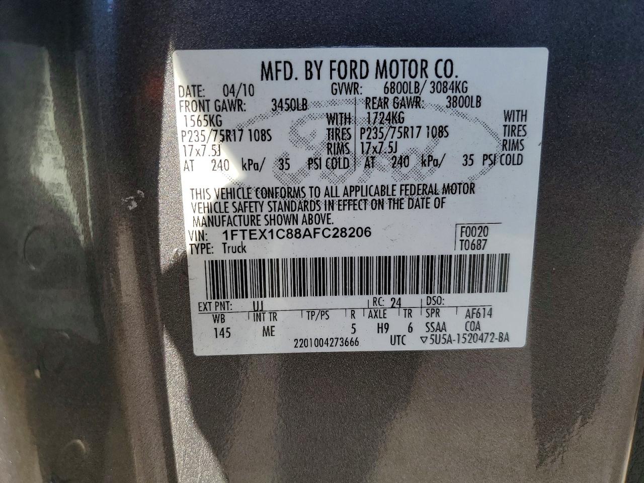 2010 FORD F150 SUPER CAB photo 12