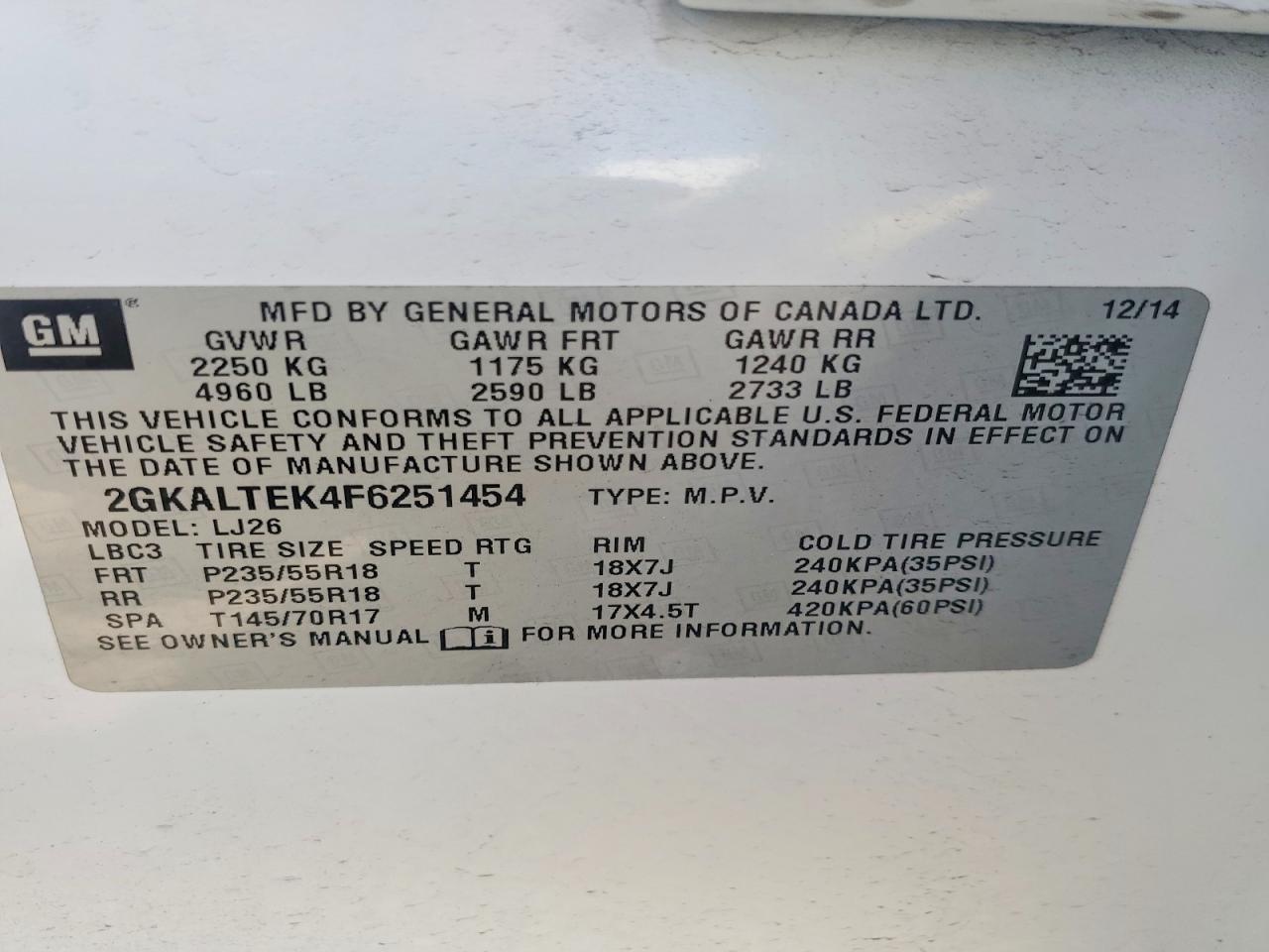 2015 GMC TERRAIN SLT photo 13
