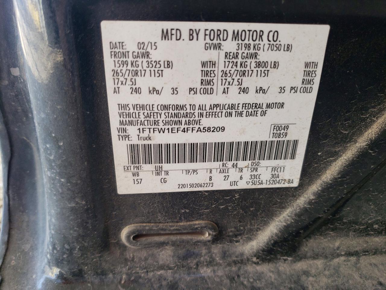 2015 FORD F150 SUPERCREW photo 34