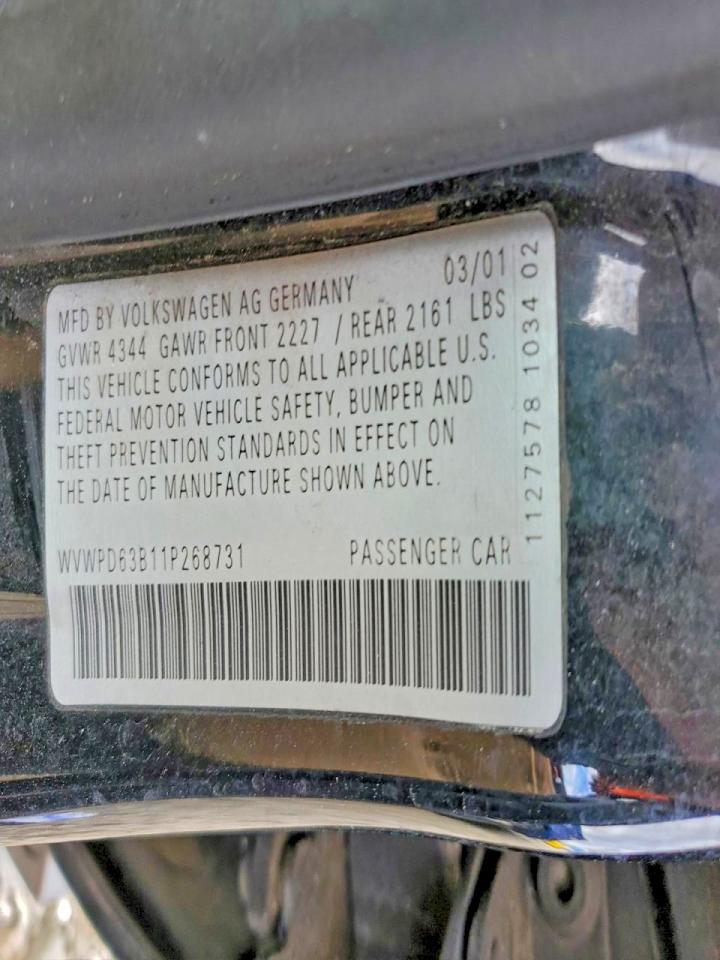 2001 VOLKSWAGEN PASSAT GLS photo 12