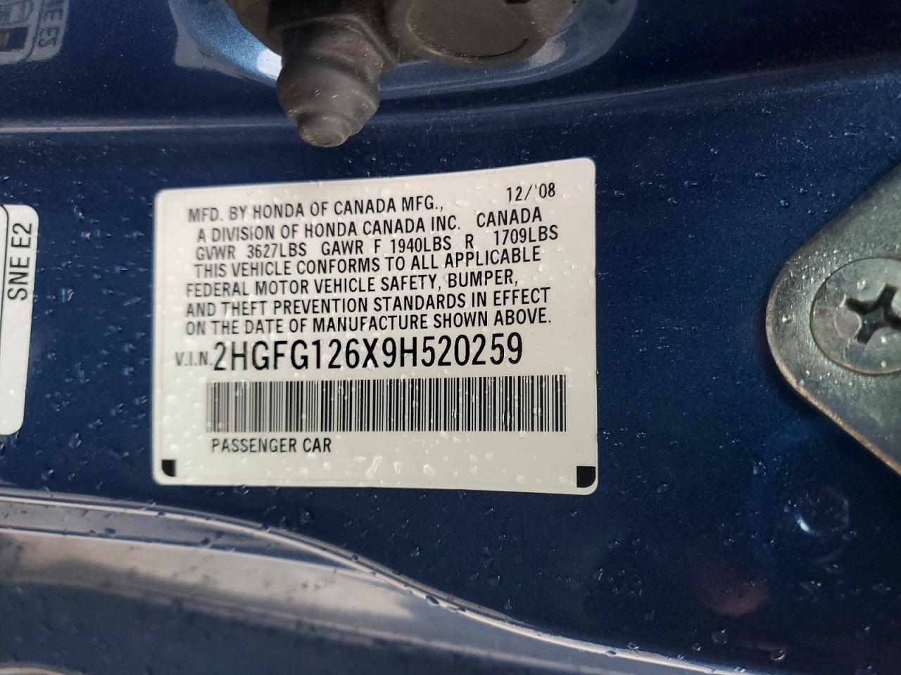 2009 HONDA CIVIC LX photo 12