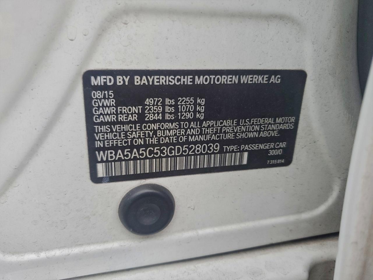 2016 BMW 528 I photo 12
