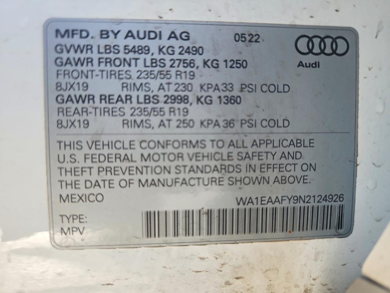 2022 AUDI Q5 PREMIUM PLUS 45 photo 27