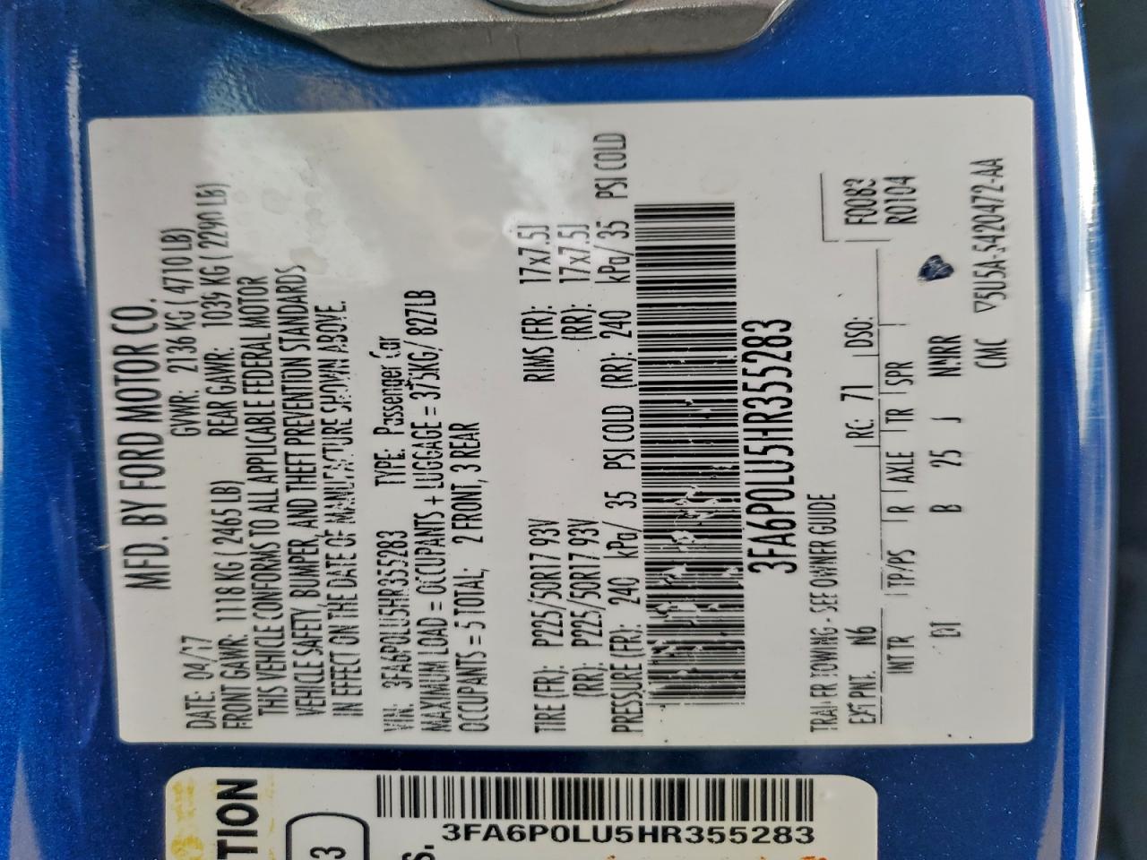 2017 FORD FUSION SE HYBRID photo 12
