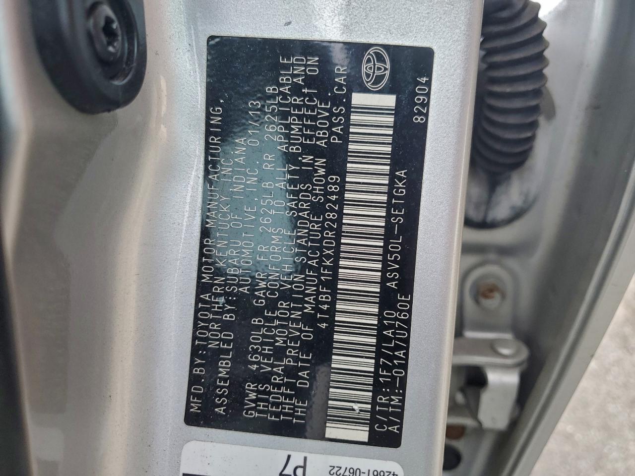 2013 TOYOTA CAMRY L photo 12