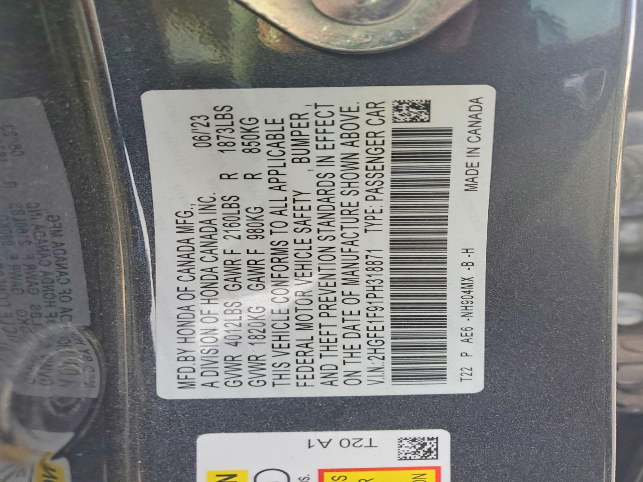 2023 HONDA CIVIC TOURING photo 13