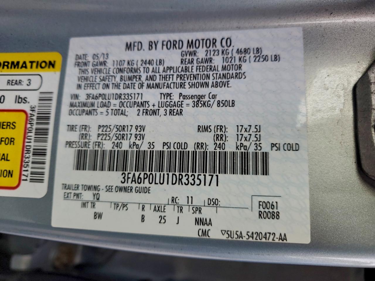 2013 FORD FUSION SE HYBRID photo 12