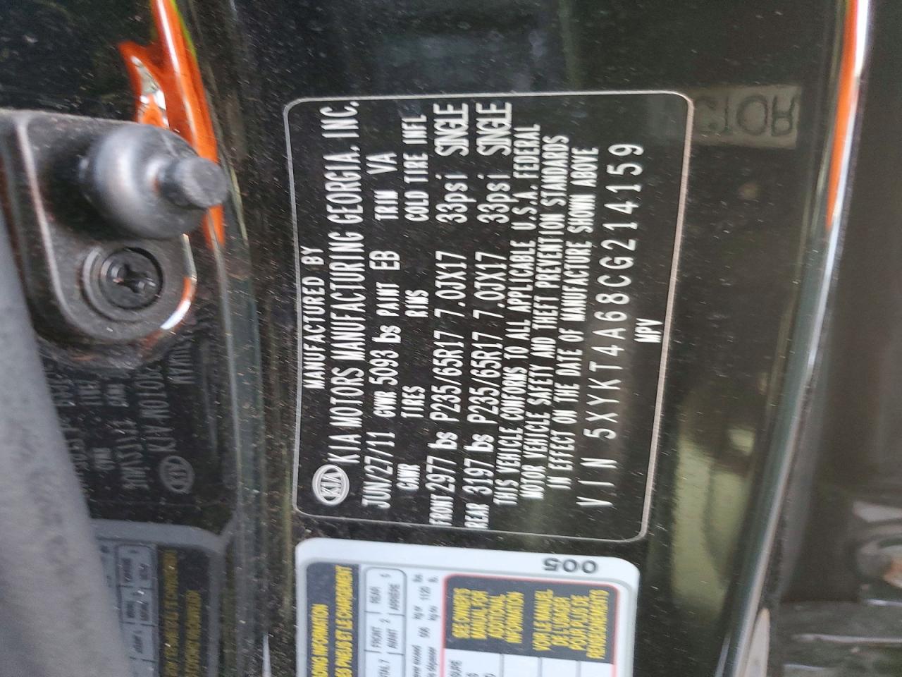 2012 KIA SORENTO BASE photo 12