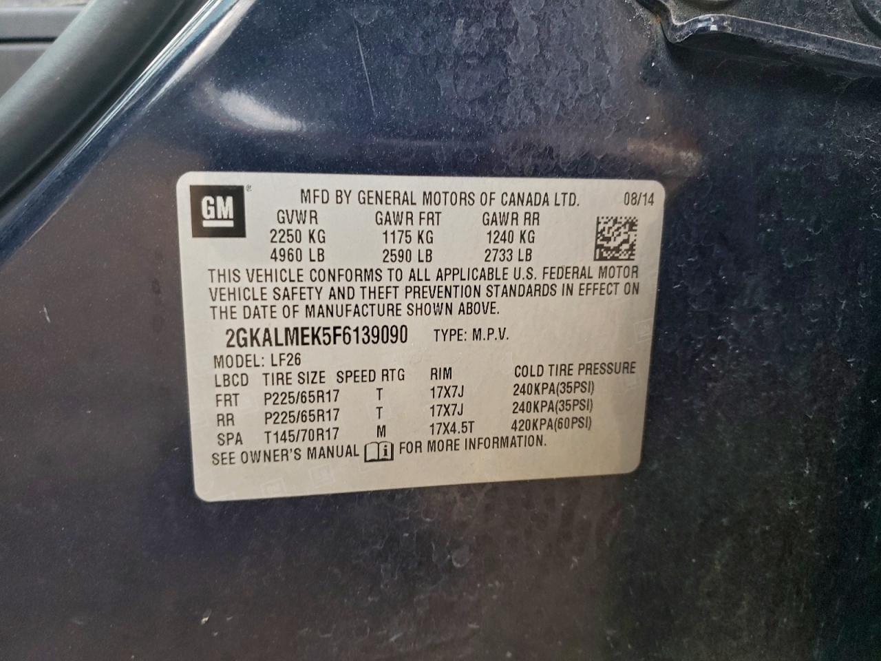 2015 GMC TERRAIN SLE photo 23