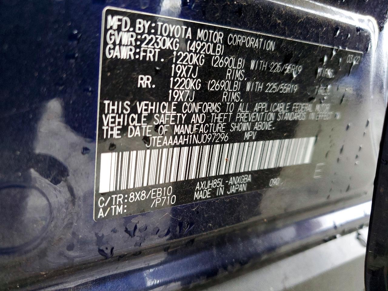 2022 TOYOTA VENZA LE photo 13