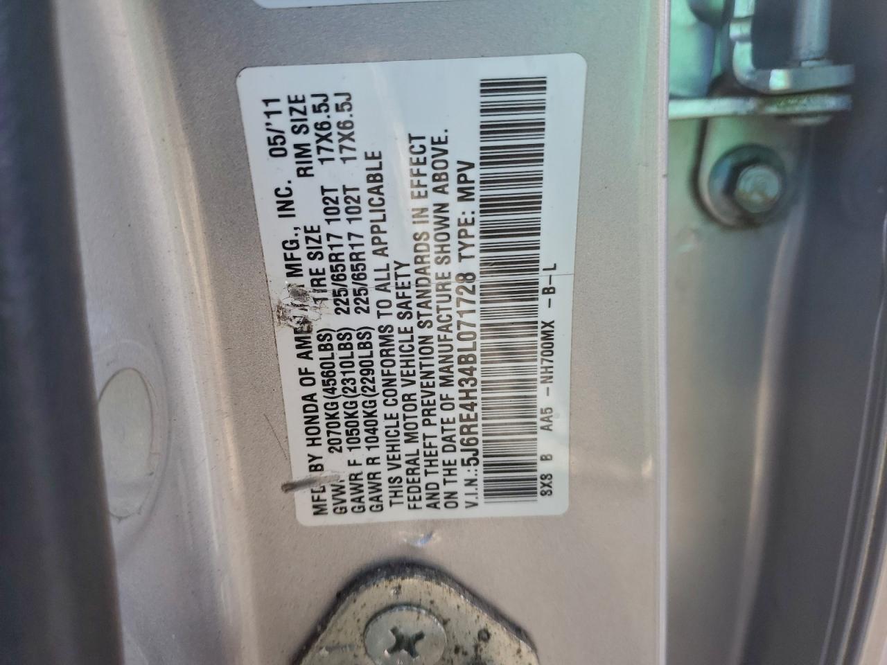 2011 HONDA CR-V LX photo 13