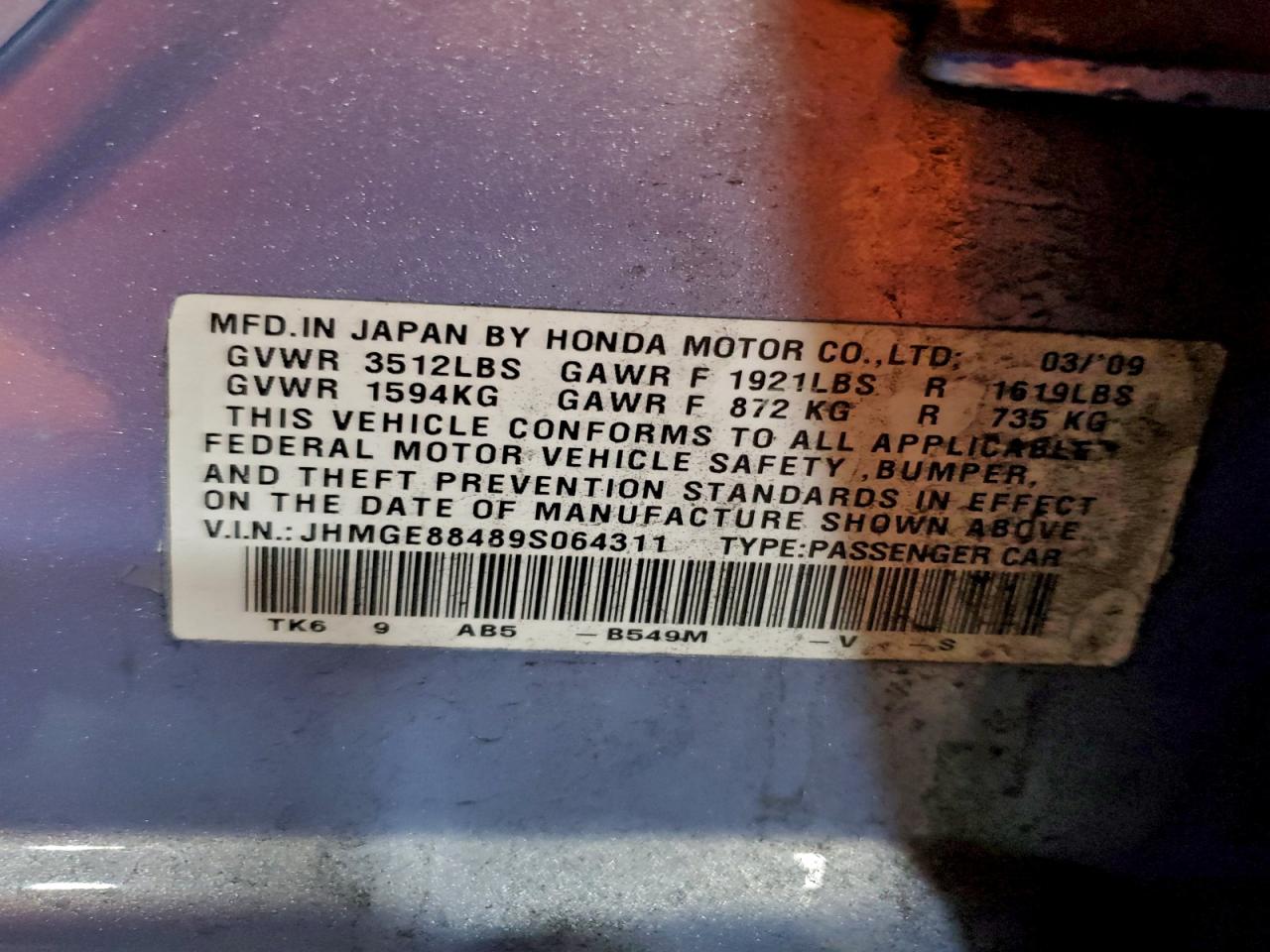 2009 HONDA FIT SPORT photo 13